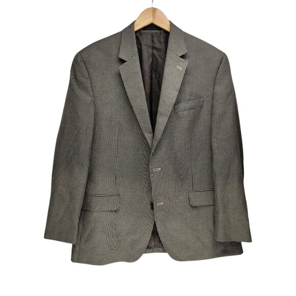 Michael Michael‎ Kors Mens Houndstooth Blazer Jacket 44R Rayon/Polyester - Picture 2 of 9
